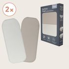 Lionelo, bambusowe prześcieradło z gumką, biały/beżowy, 60-118 cm, 2 szt.