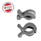 Lodger, Carbon, zestaw uniwersalnych klipsów do wózka, szare, 2 szt.