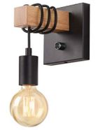 Loft, kinkiet ścienny, lampa ścienna, czarno-drewniany