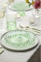 Lyngby Glas, talerze, Sorrento, 21 cm, 4 szt., zielone