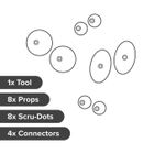 Makedo, Deco-Props, zestaw kreatywnych kształtów dekoracyjnych, Googlies, 21 elementów