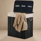 Massido, bambusowy kosz na pranie z pokrywą, 150l