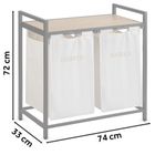 Massido, kosz na pranie, dwukomorowy na stelażu, 80l