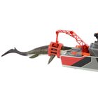 Matchbox, Jurrasic World, Łódź ratunkowa + dinozaur, zestaw do zabawy