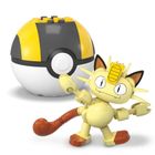 MEGA Pokemon, Pokeball Bulbasaur i Meowth, 2 figurki, klocki, 60 elementów