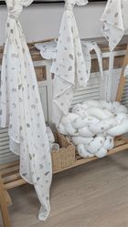 MimiNu, Duo, Listki beż, pielucha muślinowa, 75-75 cm, 2 szt.