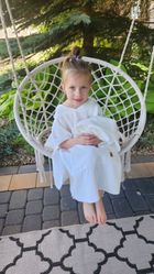 MimiNu, muślinowe ponczo plażowe, szybkoschnące, śmietanka, 1-4 l.