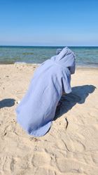 MimiNu, ponczo plażowe, szybkoschnące, rozmiar 4-7, muślin, jeans