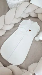 MimiNu, Soft, Teddy, komplet: śpiworek + czapeczka, śmietanka, TOG 0.5, 0-3 m