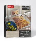 Miś, 2-częściowy komplet pościeli bawełnianej, świecąca w ciemności, 140-200 cm