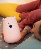 Miś, lampka silikonowa z pilotem, duża, różowa