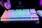 Modecom, Volcano Lanparty, Pudding Edition, klawiatura mechaniczna, biała RGB, niebieski przełącznik