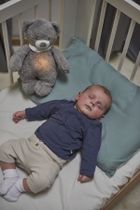 Nattou, Miś, lampka nocna pluszowa 4w1 z czujnikiem płaczu, Sleepy Bear, szary, 0m+