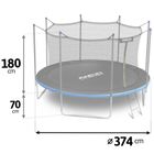 Neo-Sport, trampolina ogrodowa z siatką wewnętrzną i drabinką, 12ft/374 cm
