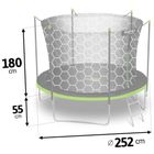 Neo-Sport, trampolina ogrodowa z siatką wewnętrzną i drabinką, 8ft/252 cm