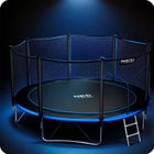 Neo-Sport, trampolina ogrodowa z siatką zewnętrzną i drabinką, 14ft/435 cm