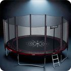 Neo-Sport, trampolina ogrodowa z siatką zewnętrzną i drabinką, 15ft/465 cm