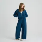Niebieskie spodnie dresowe wide leg NOWEAR
