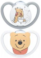 Nuk, Kubuś Puchatek, Space, smoczek uspokajający, silikonowy, 0-6m, 2 szt.