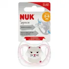Nuk, Space, smoczek uspokajający, silikonowy, 0-6m, 1 szt