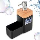 Orion, dozownik płynu do naczyń, z pojemnikiem na gąbkę, czarny, 500 ml