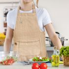 Orion, fartuch kuchenny, bawełniany, wiązany, beżowy