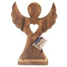 Orion, figurka anioła z sercem, drewniana, 25.5-36 cm