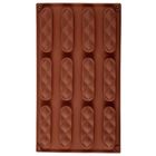 Orion, forma do ciastek i pralin, silikonowa, brązowa, 29,5-17-1,5 cm