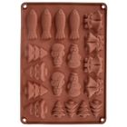 Orion, forma do ciastek i pralin, silikonowa, brązowa, 34-24,5-1 cm