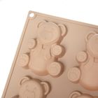 Orion, forma do ciastek muffinek silikonowa, beżowa, misie, 30-17,5-2 cm