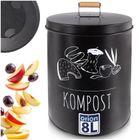 Orion, kompostownik kuchenny, metalowy, z filtrem węglowym, czarny, 8l