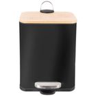 Orion, kosz na śmieci z pedałem, stalowy, czarny, wąski, 5l