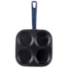 Orion, Litina Smalt, patelnia do jajek, żeliwna emaliowana, 4 otwory, 20,5-20,5 cm