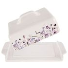 Orion, Louka, maselniczka porcelanowa, biała, kwiaty