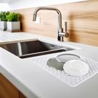 Orion, mata do zlewu, gumowa, biała, 33-28 cm