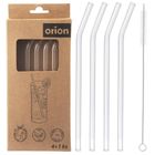 Orion, słomki do napojów, Szklane z czyścikiem, 20 cm, 5 elementów