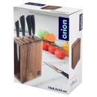 Orion, stojak na noże, z przegródkami, drewniany