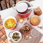 Orion, Tecka, miska emaliowana z pokrywką, 600 ml