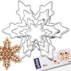 Orion, wykrawacze do ciastek, stalowe, płatki śniegu, 4 szt.