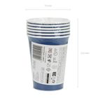 PartyDeco, kubeczki papierowe, granatowy, 250 ml, 6 szt.