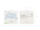 PartyDeco, topper akrylowy na tort, Happy Birthday, mglisty niebieski, 16.5 cm