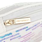 Peterson, kosmetyczka, 1-komorowa, cekinowa, biała