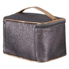 Peterson, kosmetyczka kuferek, brokatowa, szara