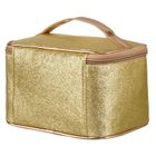 Peterson, kosmetyczka kuferek, brokatowa złota