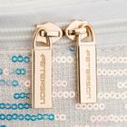 Peterson, kosmetyczka kuferek, cekinowa, biała