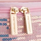 Peterson, kosmetyczka kuferek, cekinowa, różowa