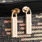 Peterson, kosmetyczka kuferek, cekinowa, szara