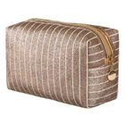 Peterson, kosmetyczka prostokątna, brokatowa, złota