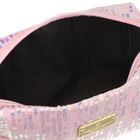 Peterson, kosmetyczka prostokątna, cekinowa, różowa