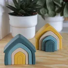 Petite&Mars, House, silikonowa zabawka, układanka, Intense Ochre, 12m+